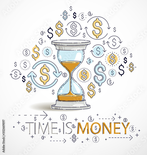 Time is money concept, hour...