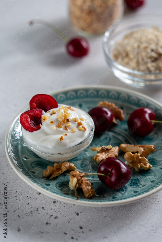 Yogurt with cherries Yogurt with cherries