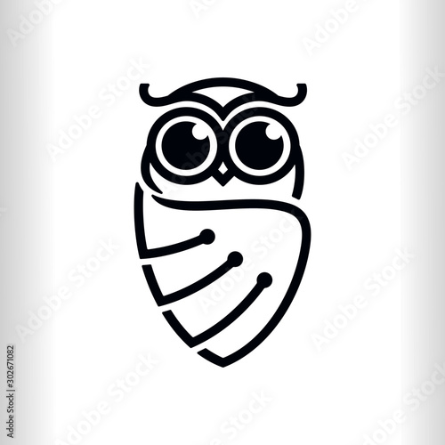 Owl logo and icon concept. Logo available in vector. Linear style