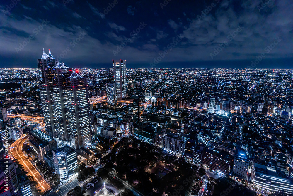 Naklejka premium 都庁展望台から見る新宿の夜景