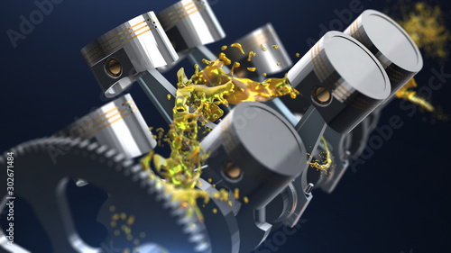 Concept of lubricate motor oil