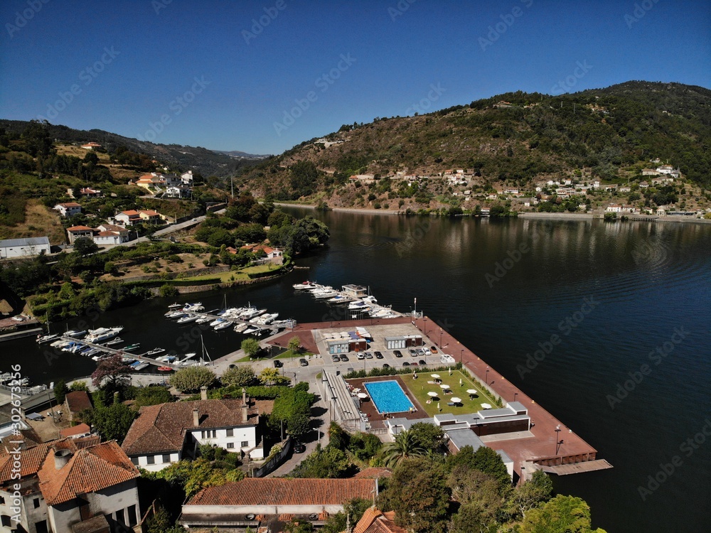 Aerial view of the marina in the Douro river