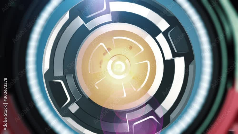 Animation 3D futuristic element. Round elements moving in a 3D circle Animation 3D futuristic element. Round elements moving in a 3D circle