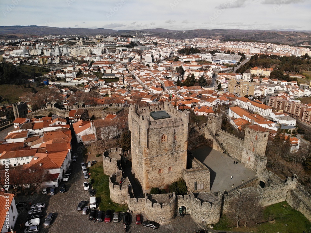 aerial view of the old city of Bragança