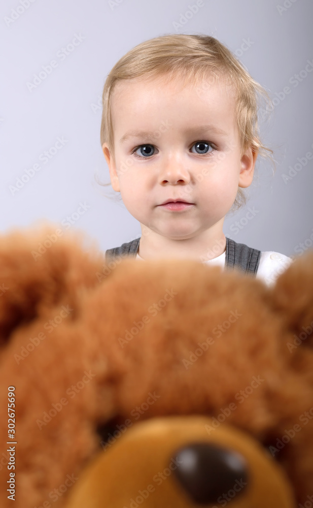 Baby boy with teddy bear Baby boy with teddy bear