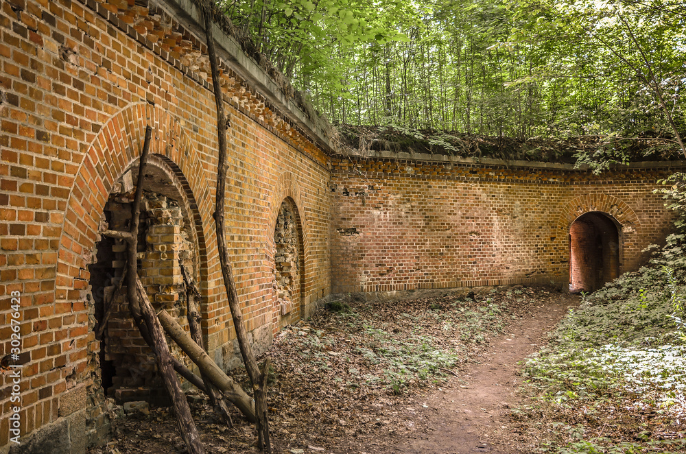 Historic Prussian fortress Boyen in Giżycko, Masuria, Poland.