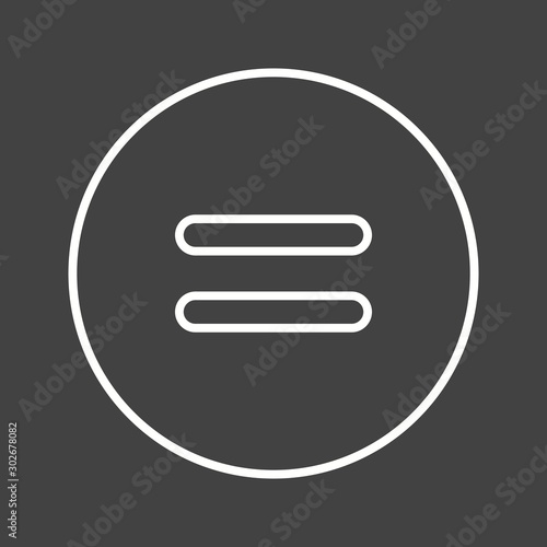 Beautiful Equal to Symbol Line Vector Icon