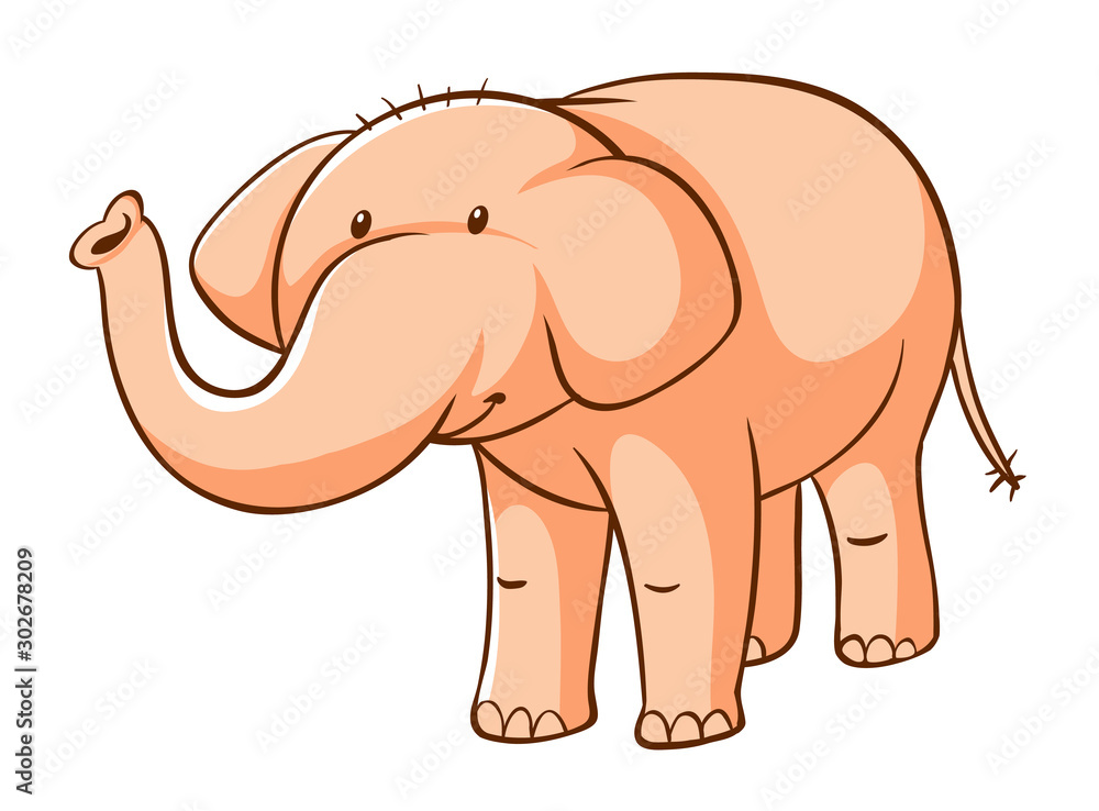 Fototapeta premium Orange elephant on white background
