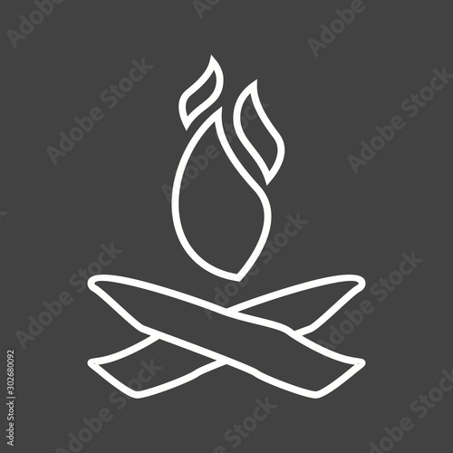 Beautiful Fire Line Vector Icon