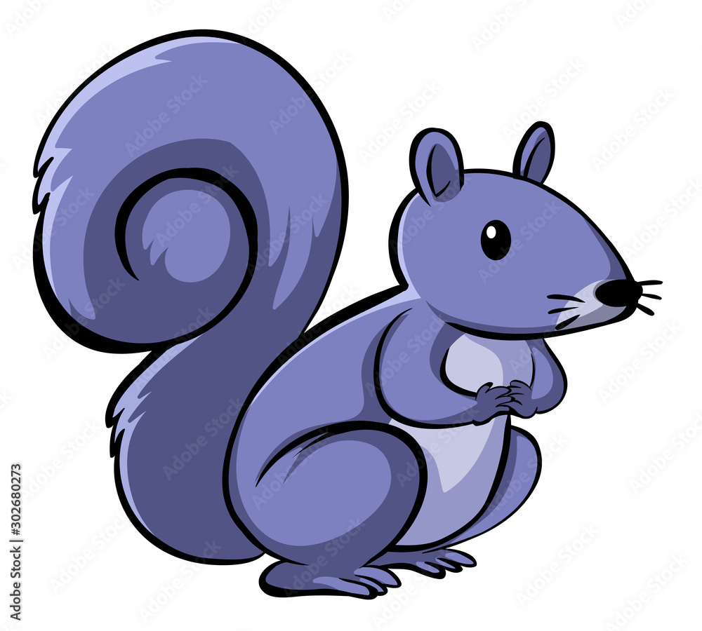 Obraz premium Purple squirrel on white background