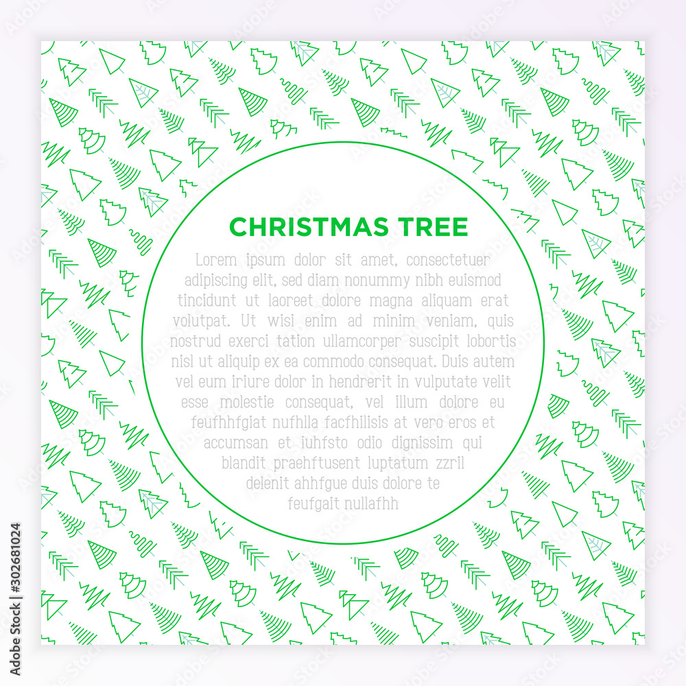 Concept with Christmas tree in different shapes. Minimalistic simple thin line icons. Vector illustration for greeting card, Christmas and New Year decoration. Concept with Christmas tree in different shapes. Minimalistic simple thin line icons. Vector illustration for greeting card, Christmas and New Year decoration.