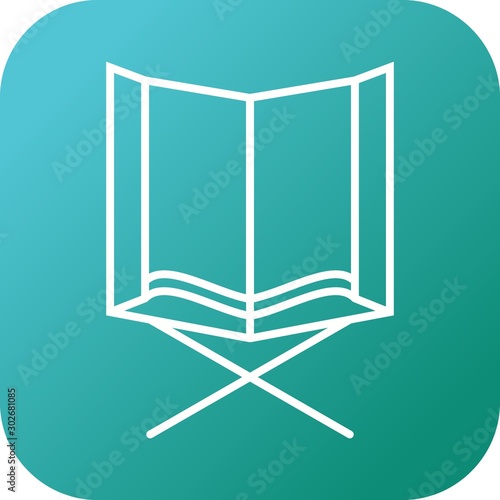 Beautiful Holy Quran Line Vector Icon