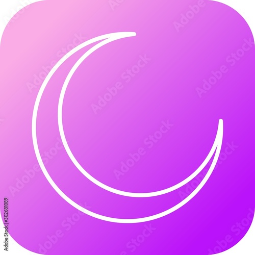 Beautiful Moon Line Vector Icon