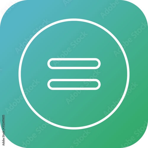 Beautiful Equal to Symbol Line Vector Icon