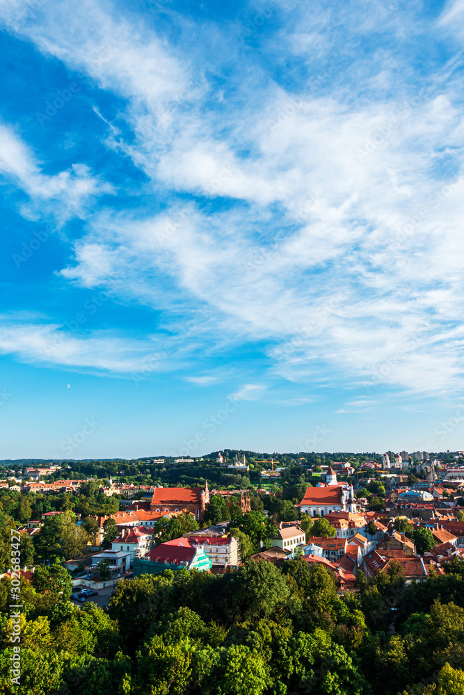 Fototapeta premium VILNIUS, LITHUANIA - September 2, 2017: Street view of downtown in Vilnius city, Lithuanian