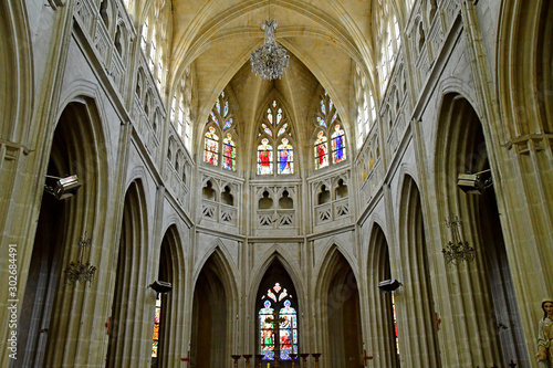 Montoire sur le Loir; France - june 30 2019: Saint Laurent church photo