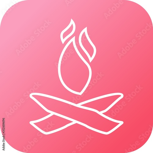 Beautiful Fire Line Vector Icon