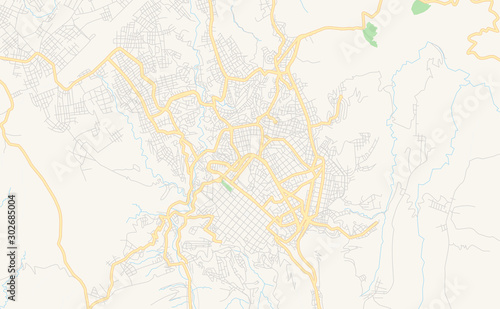 Printable street map of Sucre, Bolivia