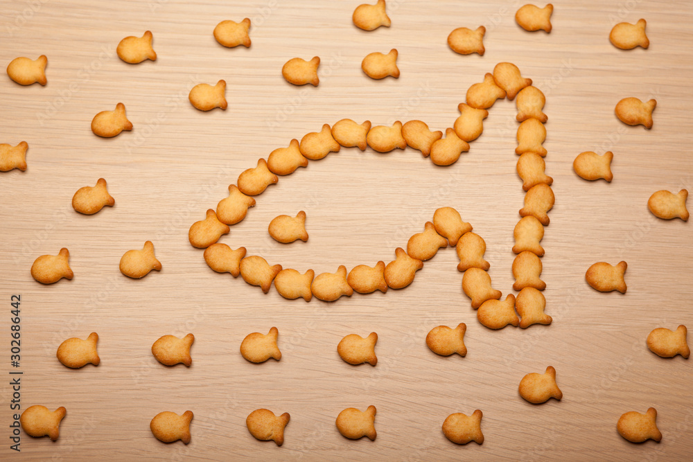 Obraz premium salt cracker wooden table background
