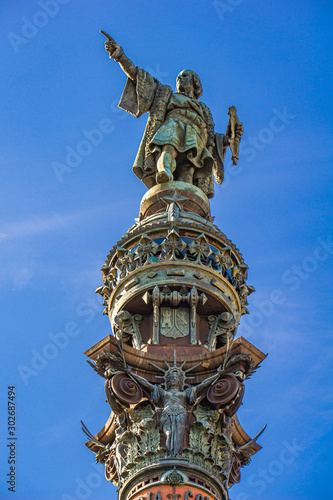 Photography Monument of Christopher Columbus in Barcelona, Spain