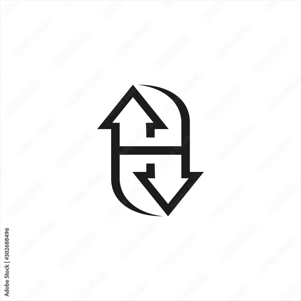 Up and down arrows line icon, outline vector sign, linear style ...