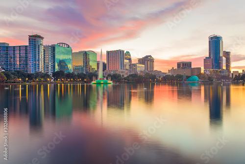 Orlando, Florida, USA downtown city skyline from Eola Park © SeanPavonePhoto