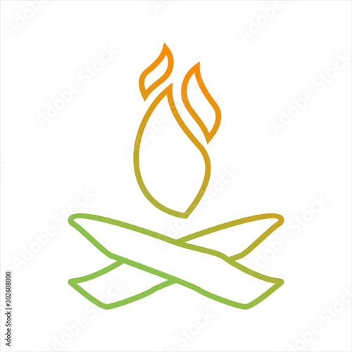 Beautiful Fire Line Vector Icon