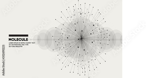 Molecule star. Innovations molecular systems intuitive thinking and development technologies in automatics cyborg systems and chemical industry. Future technologies geometry style.