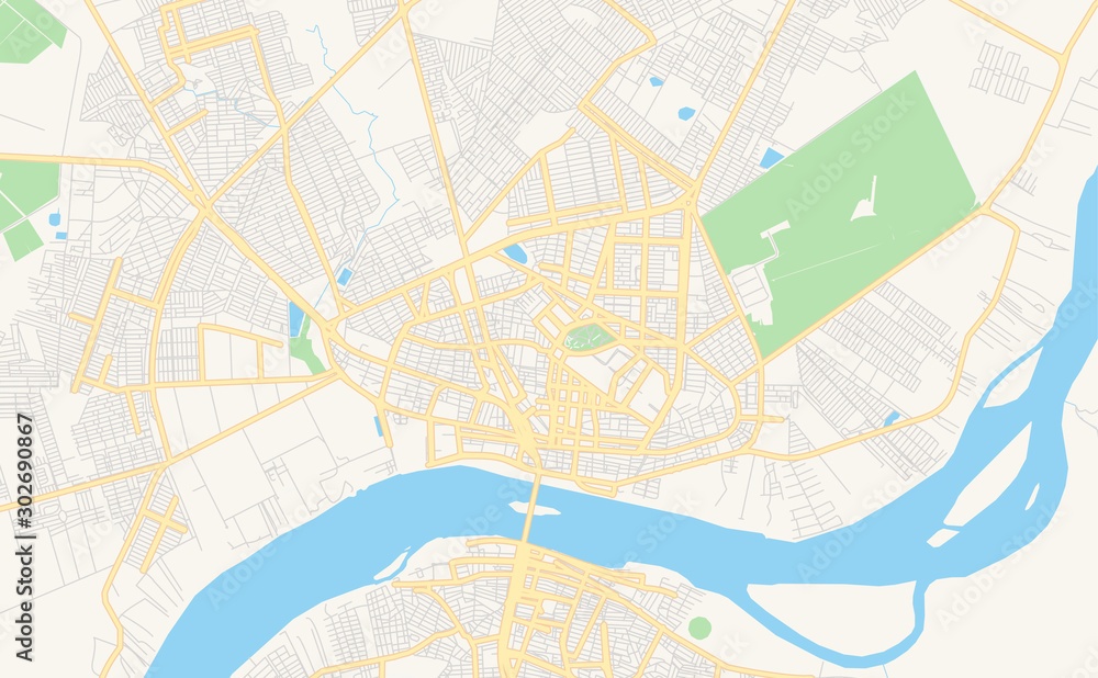 Obraz premium Printable street map of Petrolina, Brazil