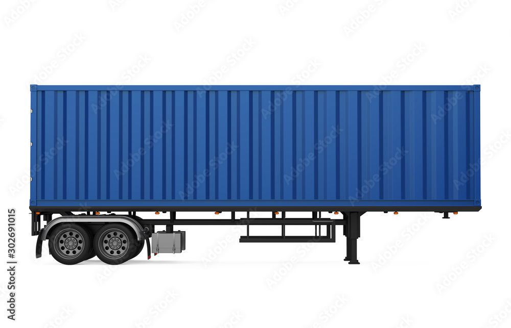 Semi-Trailer Container Isolated Semi-Trailer Container Isolated