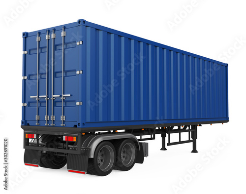 Semi-Trailer Container Isolated