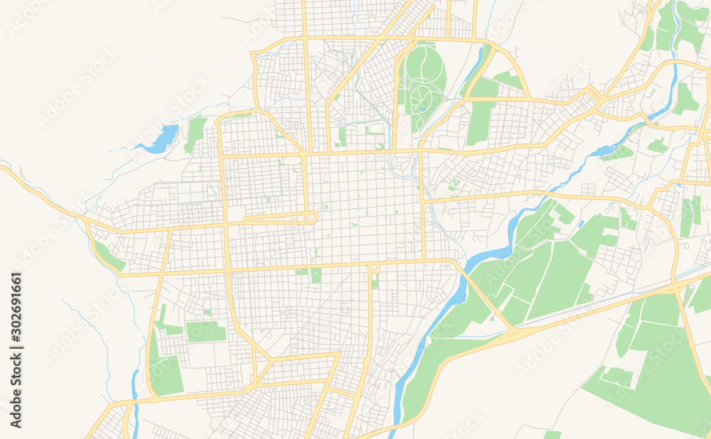 Printable street map of San Fernando del Valle de Catamarca, Argentina