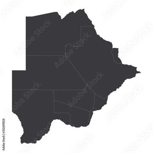Botswana map on white background vector  Botswana Map Outline Shape Black on White Vector Illustration  High detailed black illustration map -Botswana.