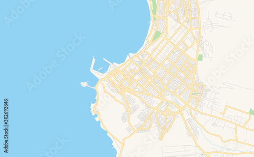 Printable street map of Arica, Chile
