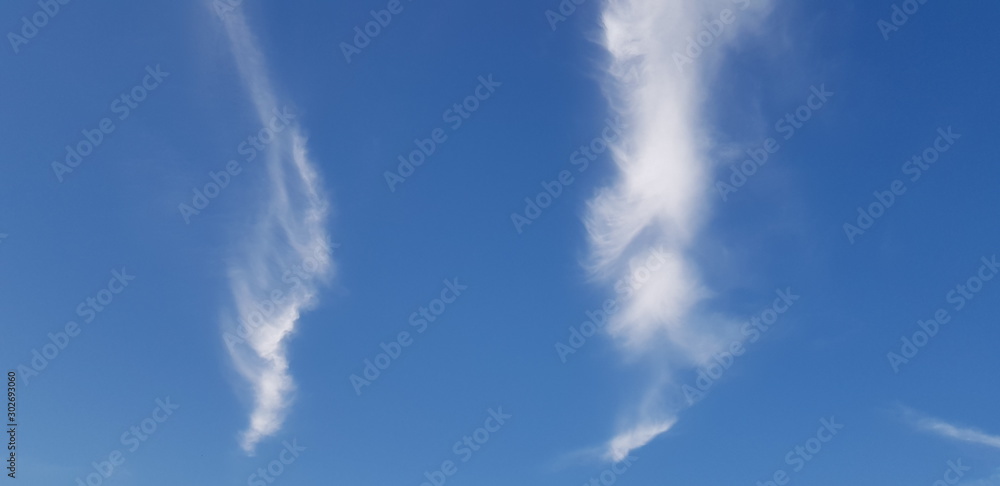 white clouds in the blue sky