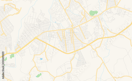 Wallpaper Mural Printable street map of Itaborai, Brazil Torontodigital.ca