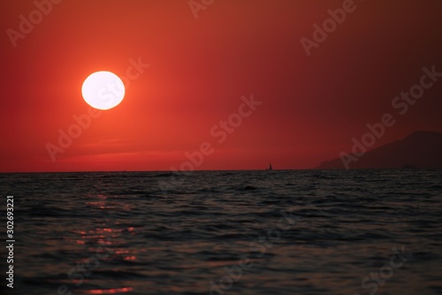 Fototapeta Naklejka Na Ścianę i Meble -  Red sunset at the Black sea