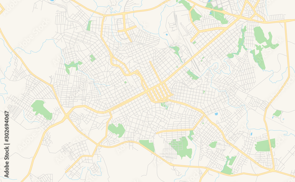 Printable street map of Passo Fundo, Brazil