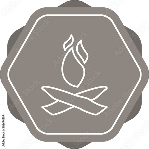Beautiful Fire Line Vector Icon