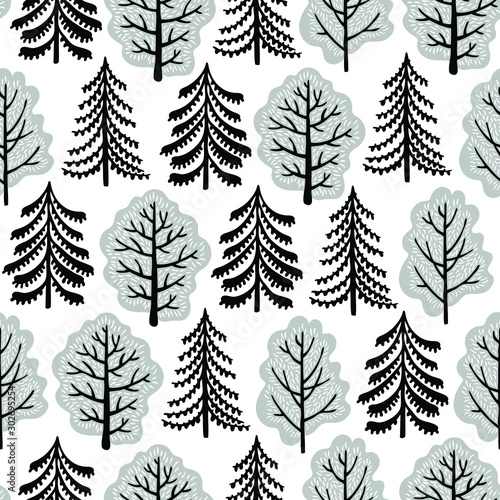 Tree seamless pattern