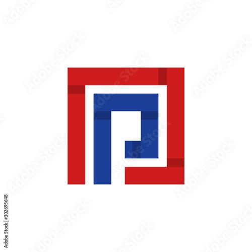 Letter P Square Monogram Creative Abstract Modern Icon Logo Design Template Element Vector