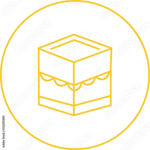 Beautiful Khana Kaba Line Vector Icon