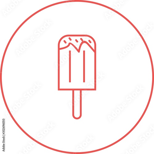 Beautiful Ice lolly Line Vector Icon photo