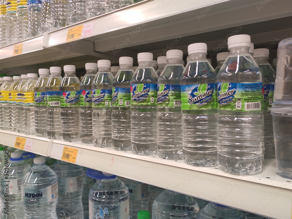 KUALA LUMPUR, MALAYSIA October 26, 2019 Mineral water is packaged