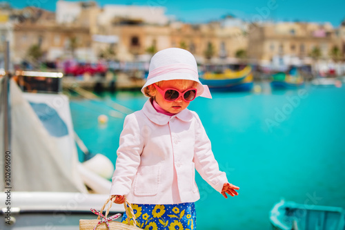 cute little baby girl travelling in Malta, Europe © nadezhda1906