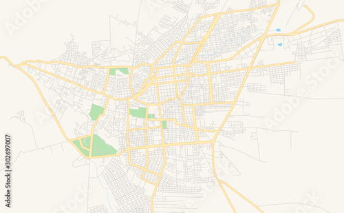Printable street map of La Rioja, Argentina