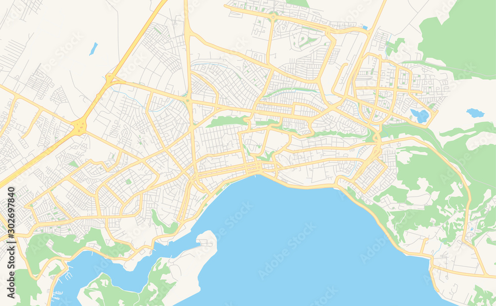 Printable street map of Puerto Montt, Chile