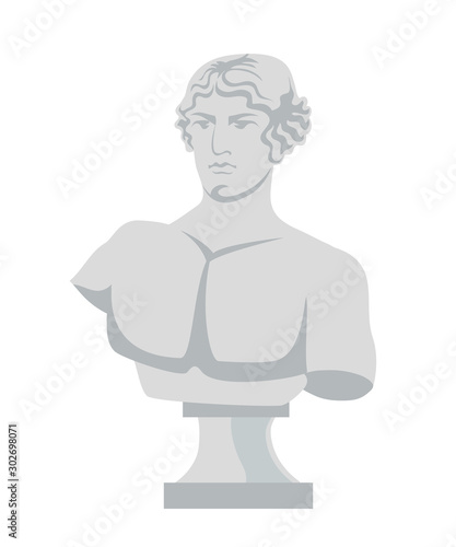 Plaster bust flat vector illustration