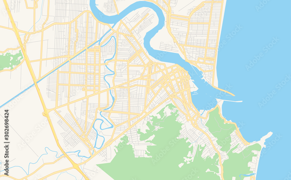 Printable street map of Itajai, Brazil