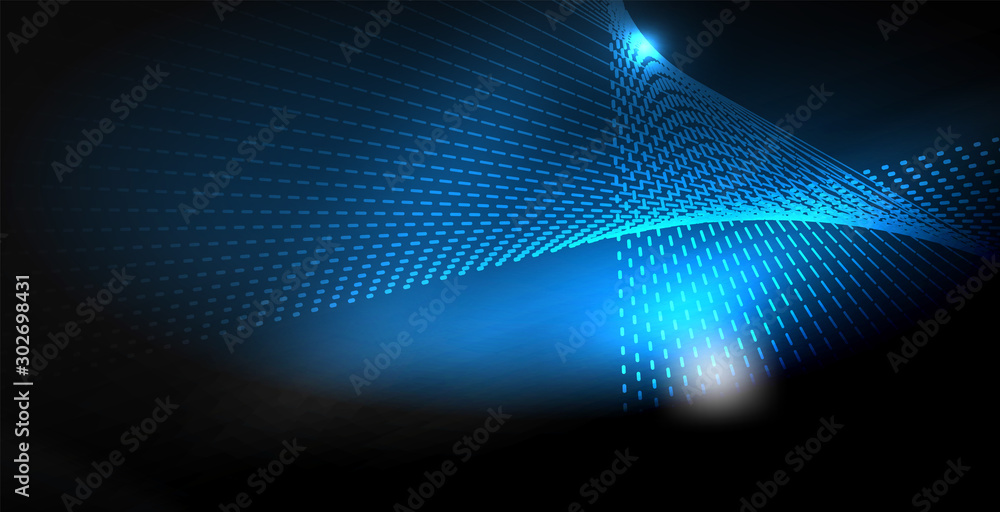 Glossy shiny glowing neon waves Glossy shiny glowing neon waves